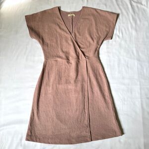 Madewell Cross Front Flutter Sleeve Mini Dress Mauve Women's Size Small